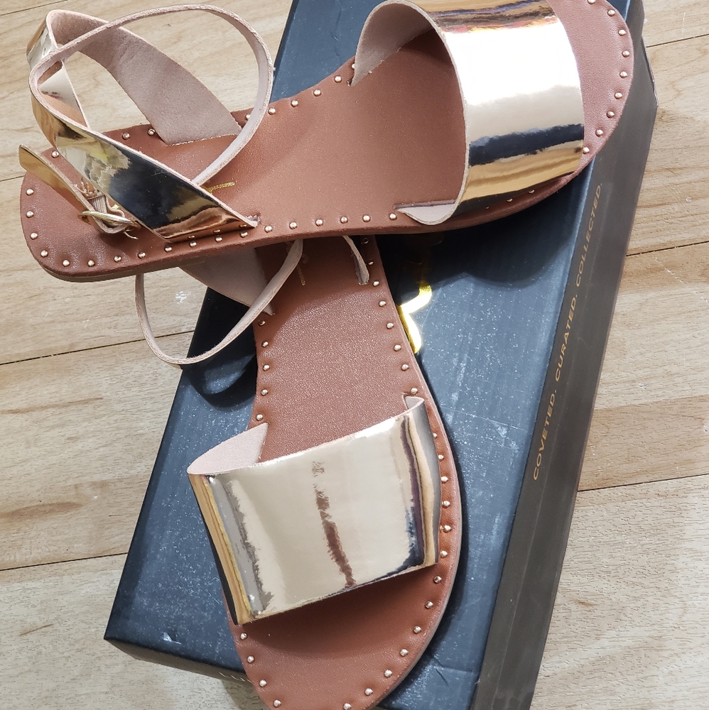 Lulus Metallic Rose Gold Sandals Girls Size 5 1/2